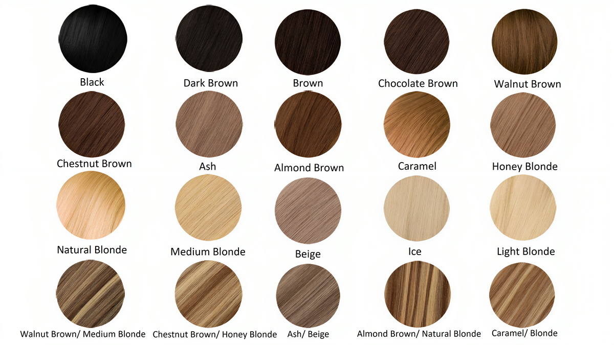 A close-up image of clip-in hair extensions shades showcasing the texture and color of the hair.