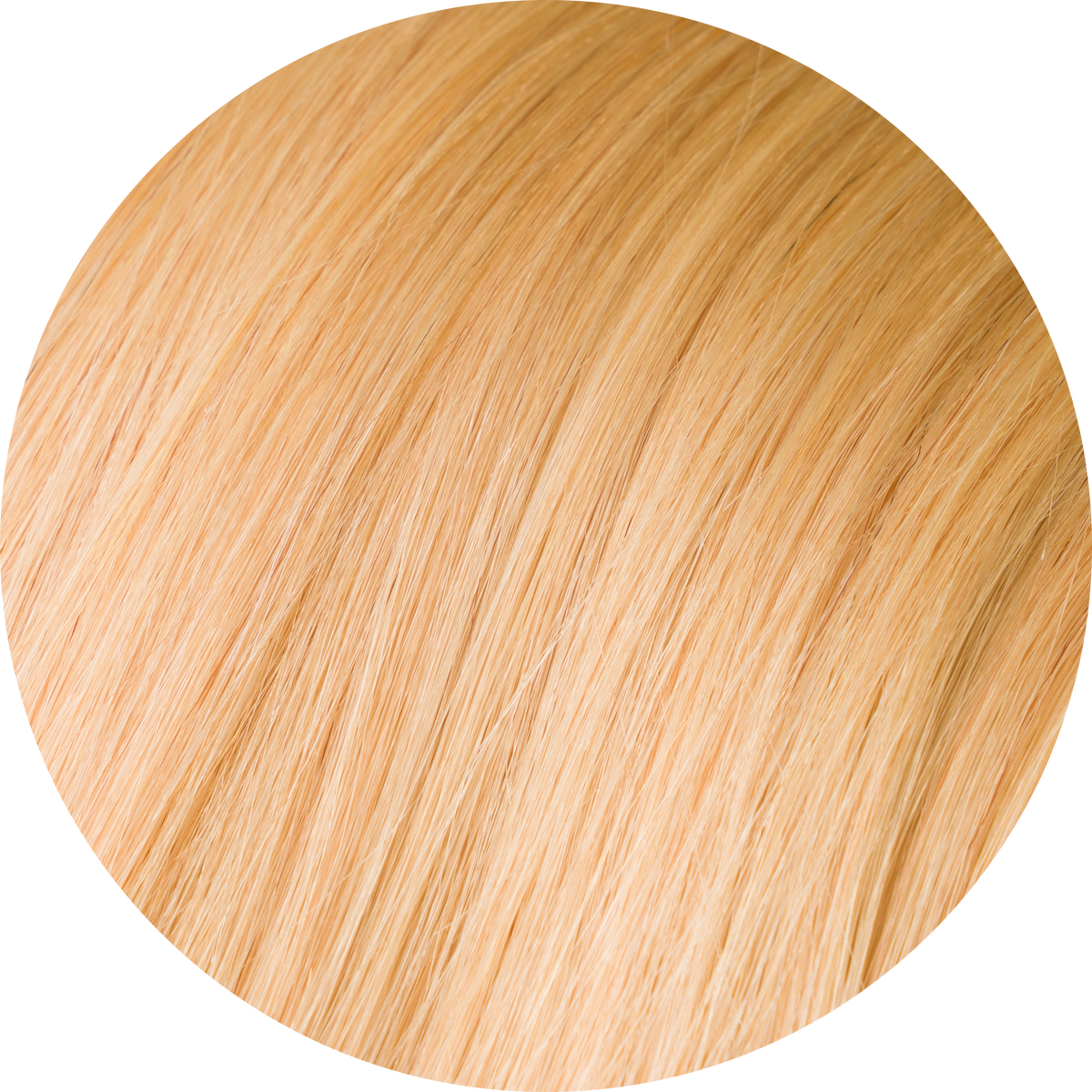 A close-up image of natural blonde clip-in hair extensions showcasing the texture and color of the hair.