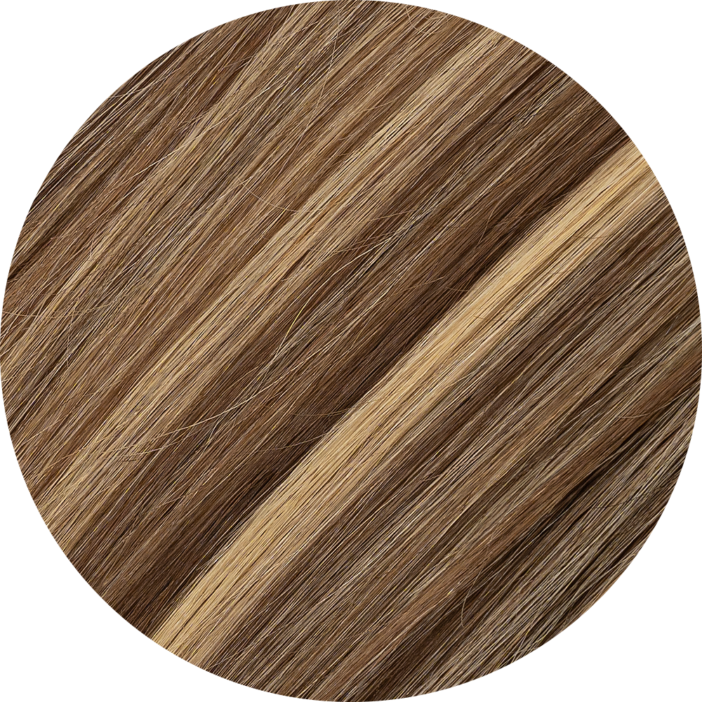 A close-up image of highlight clip-in hair extensions showcasing the texture and color of the hair.