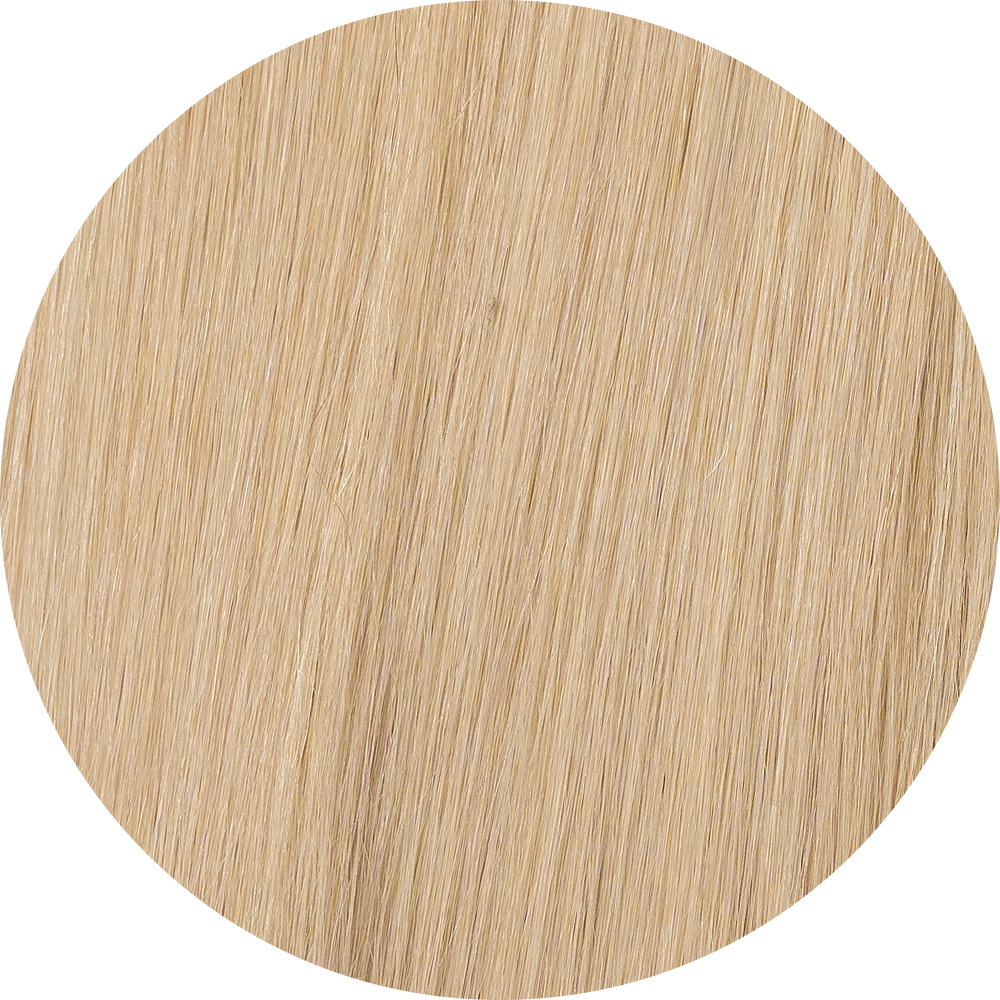 A close-up image of ice clip-in hair extensions showcasing the texture and color of the hair.